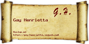 Gay Henrietta névjegykártya