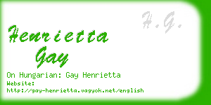 henrietta gay business card